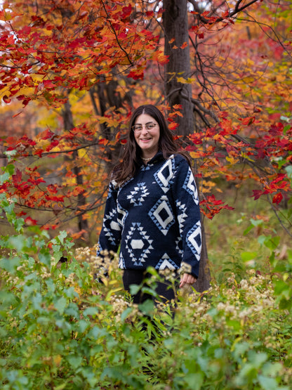 Sherpa aztèque marine et blanc