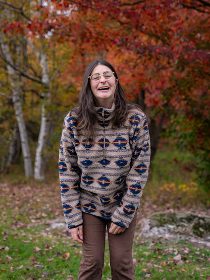 Sherpa aztèque beige, bleu, mauve et jaune