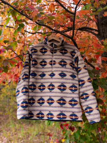 Sherpa aztèque beige, bleu, mauve et jaune