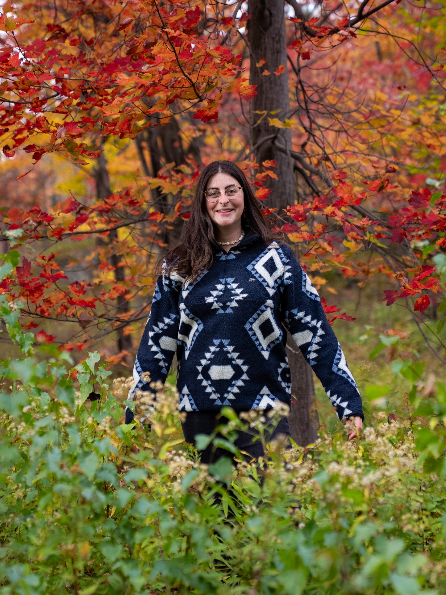 Sherpa aztèque marine et blanc